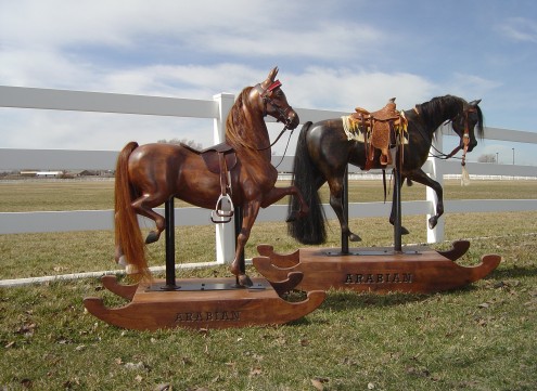 life size wooden rocking horse