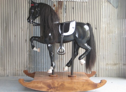 life size wooden rocking horse